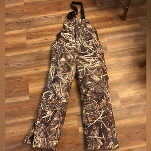 Lady Drake Women’s Waterfowl Bibs Fleece Lined Camo Outdoor Hunting Pants Size S